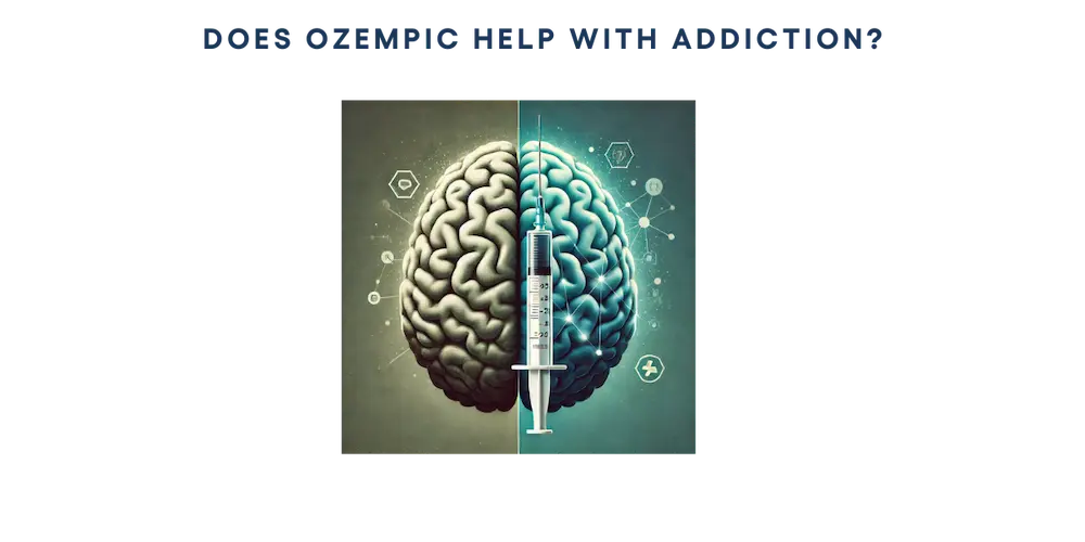 Graphic symbolizing the question does ozempic help with addiction