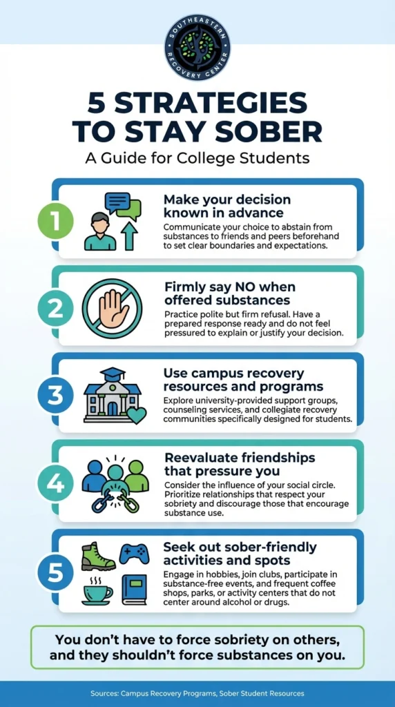 5 strategies to stay sober college students' guide in NC