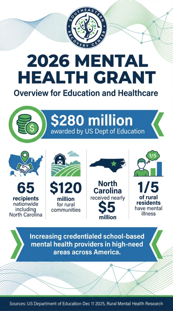 infographic of the 2026 mental health grant and how it affects mental health in North Carolina