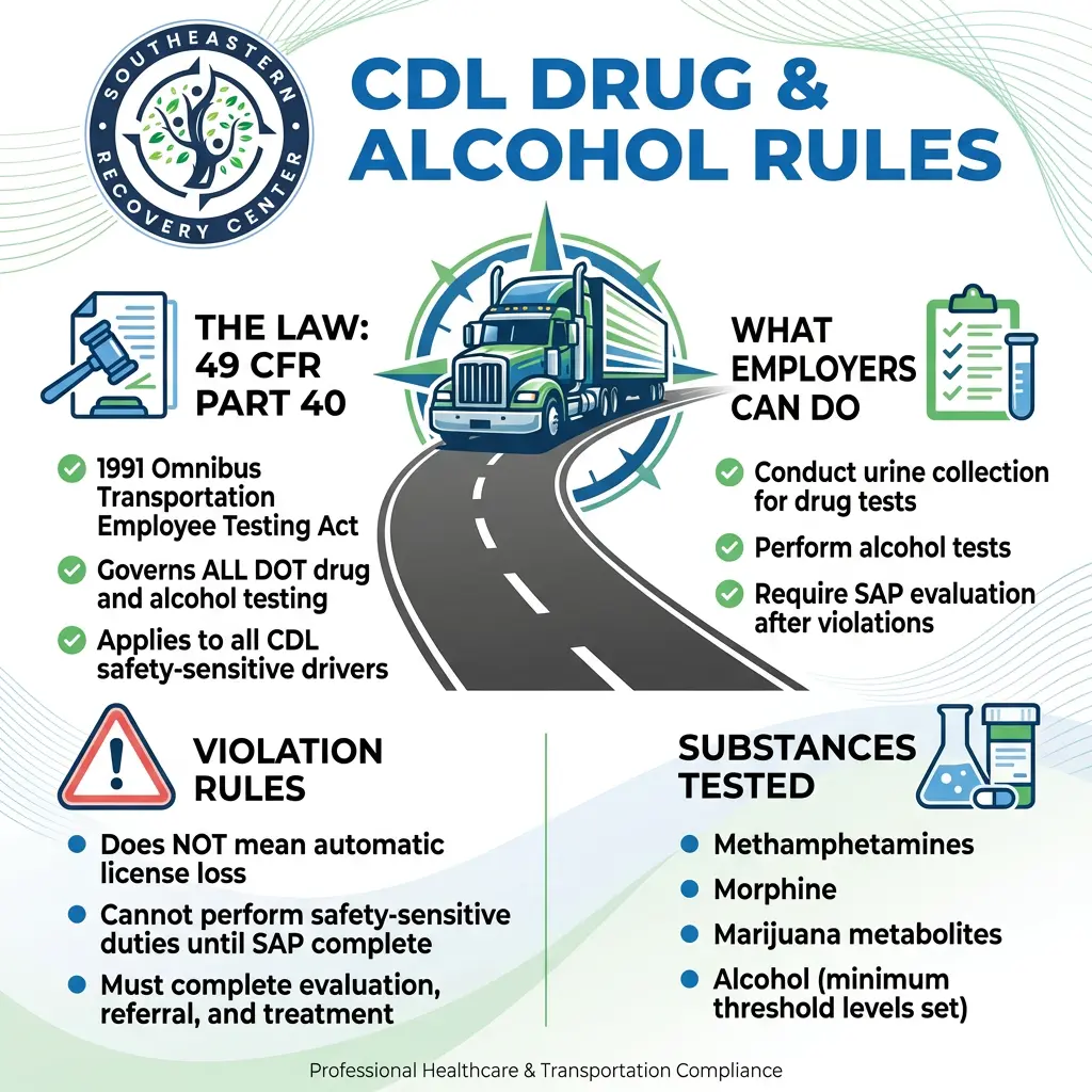 infographic of CDL drug and alcohol rules