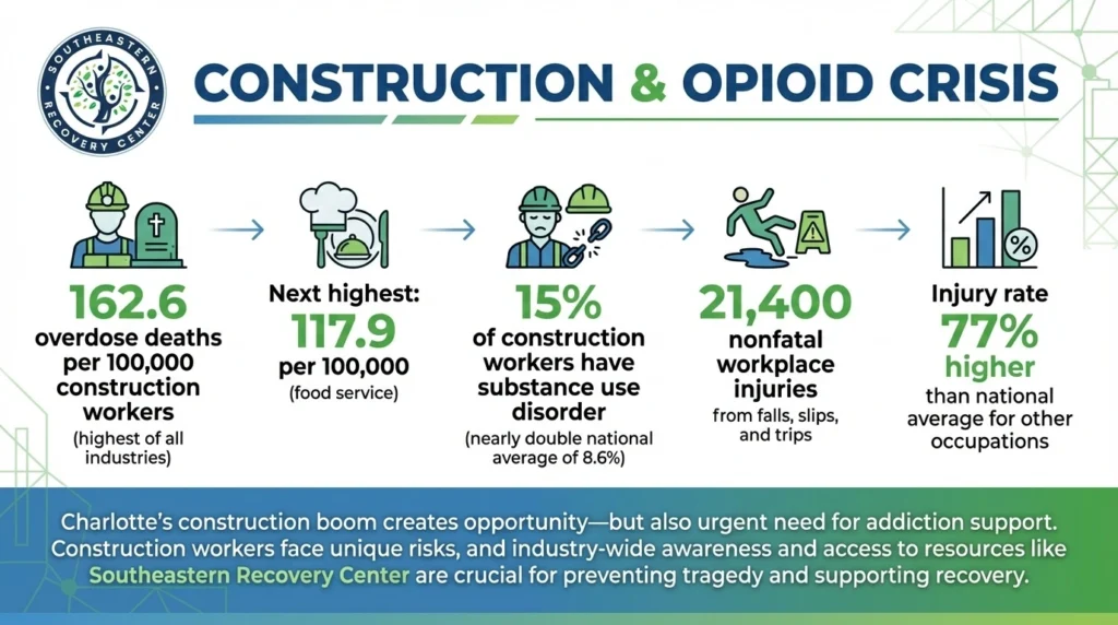 construction industry and opioid crisis infographics statistics