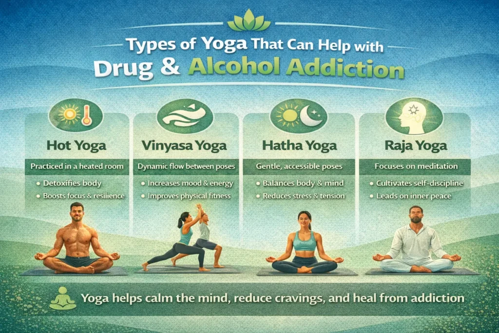 types of yoga that can help with alcoholism and drug addiction in North Carolina and everywhere