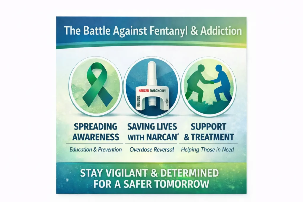 image that shows the battle against fentanyl and addiction