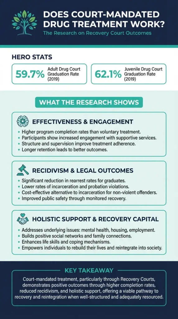 Does Court Mandated Drug treatment work infographic