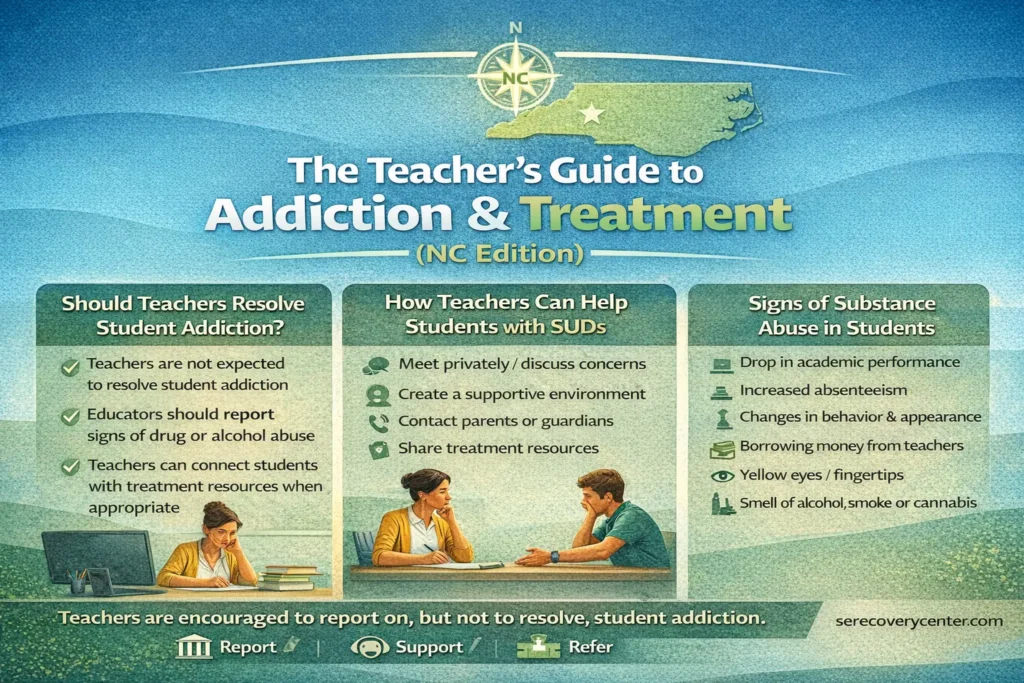 infographic of the teacher's guide to addiction & treatment (NC edition)